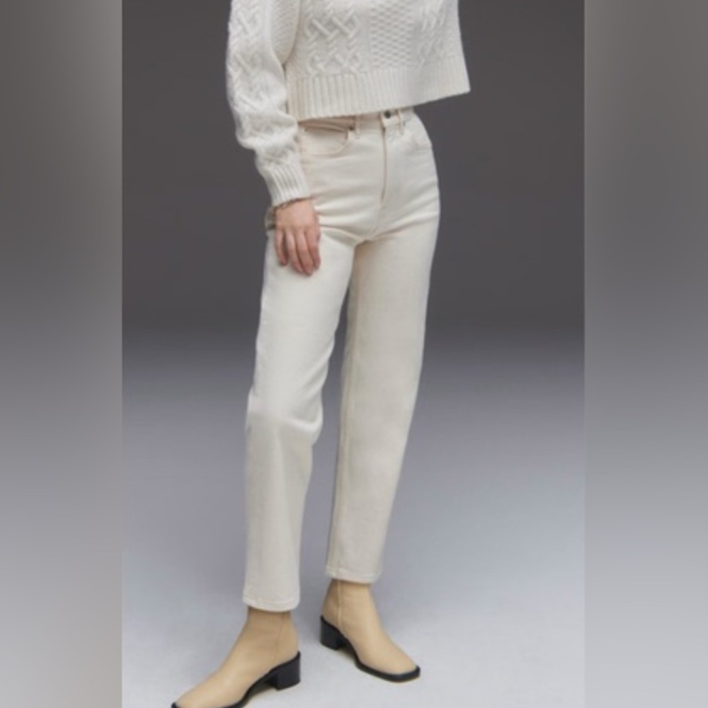 Everlane The Original Cheeky Straight Jeans | Ecru/Cream | NWOT | Size 26 Crop